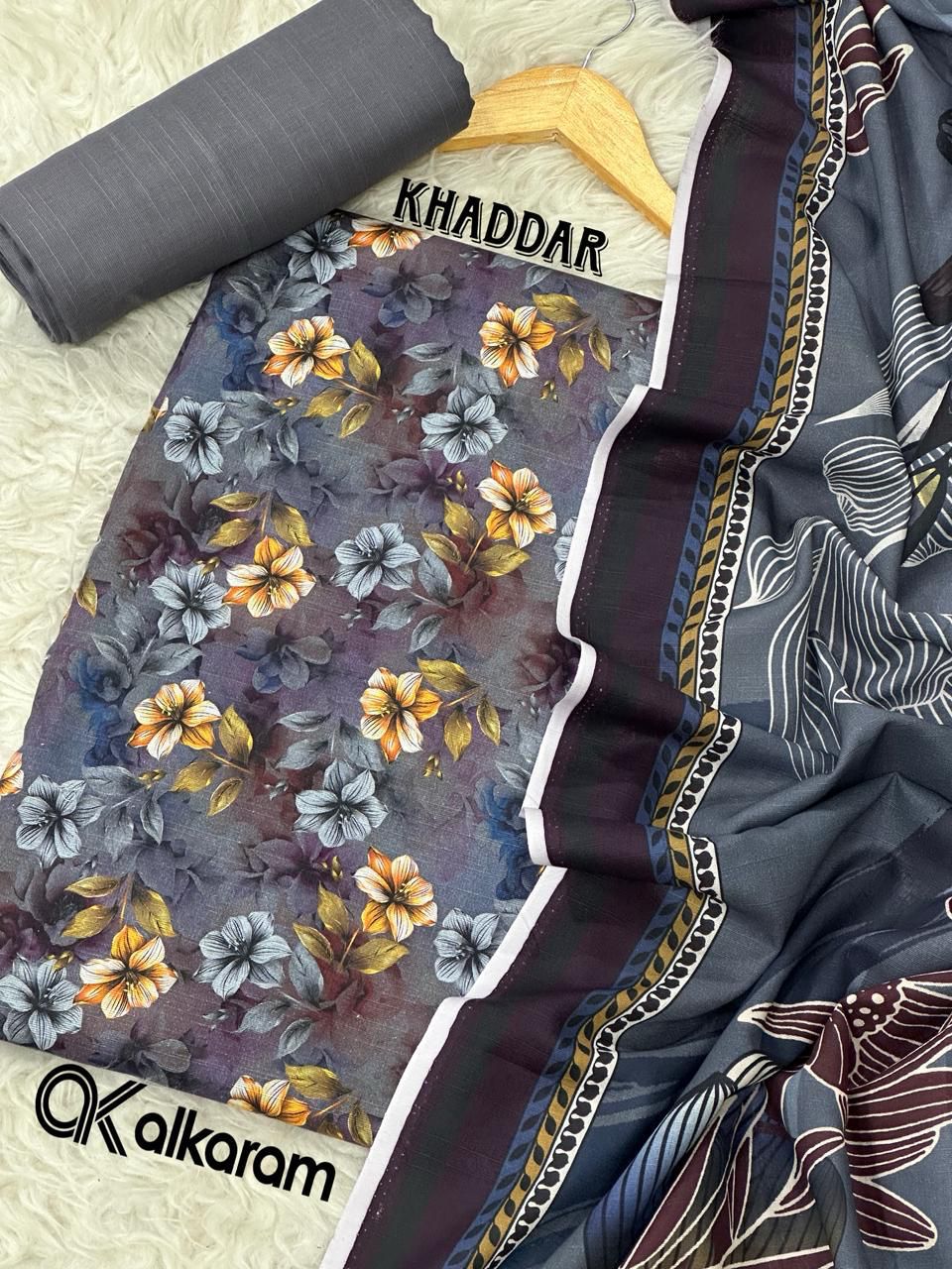 3pc Khaddar Alkaram-ZI011