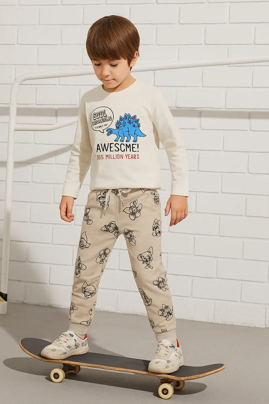 Printed Cotton Jersey Suit-TS003