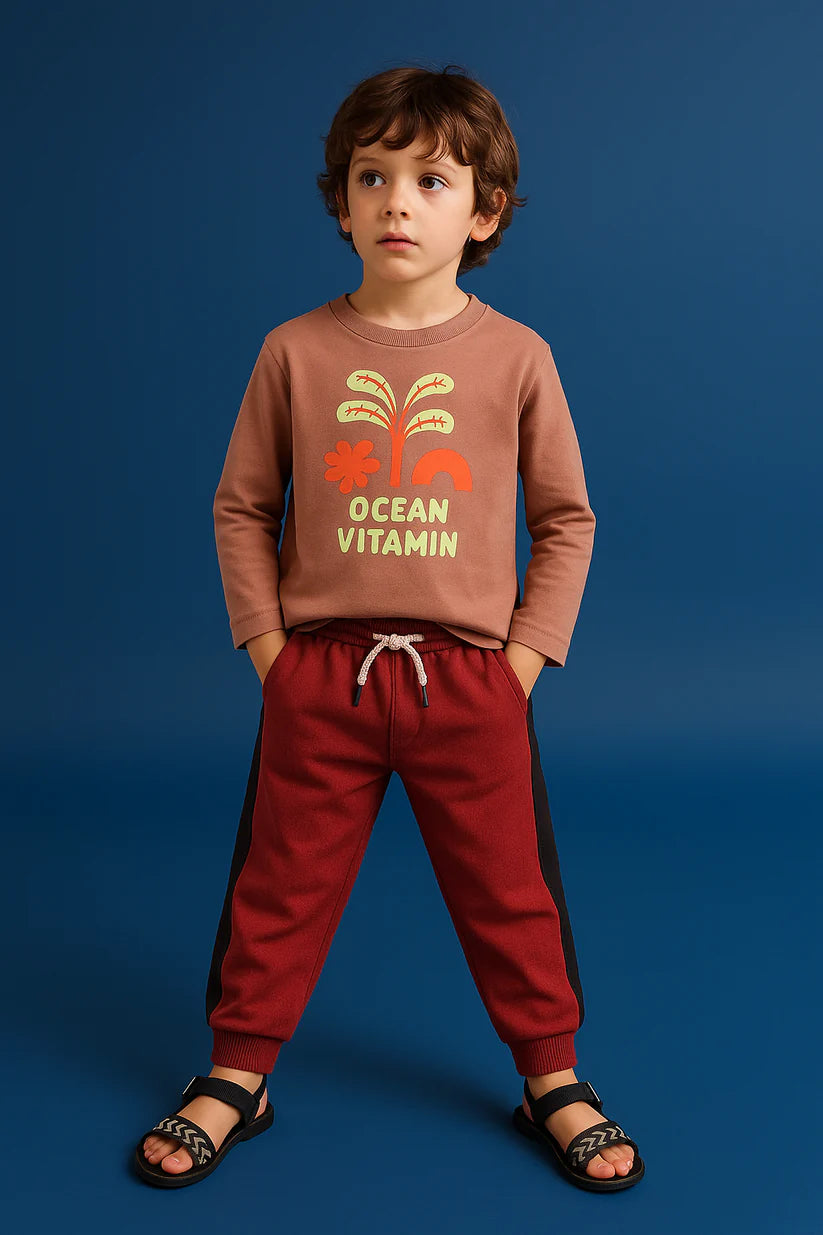 Printed Cotton Jersey Suit-TS016