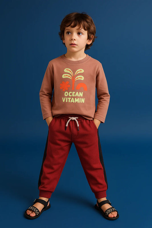 Printed Cotton Jersey Suit-TS016