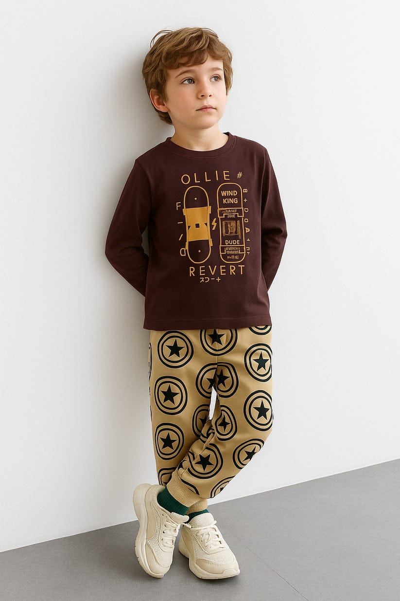 Printed Cotton Jersey Suit-TS007