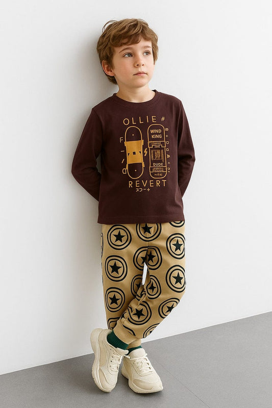 Printed Cotton Jersey Suit-TS007