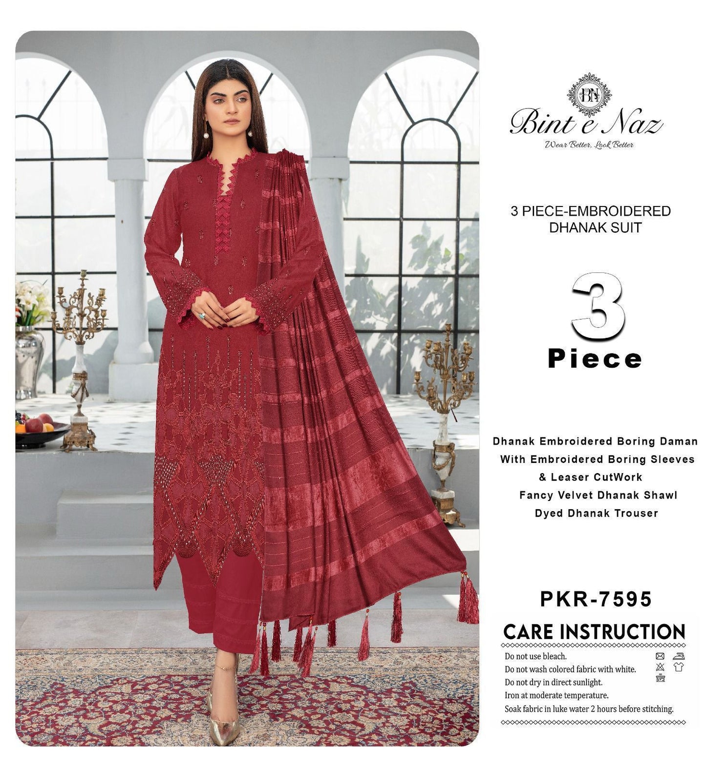 3pc Dhanak Bint e Naaz-ZI004