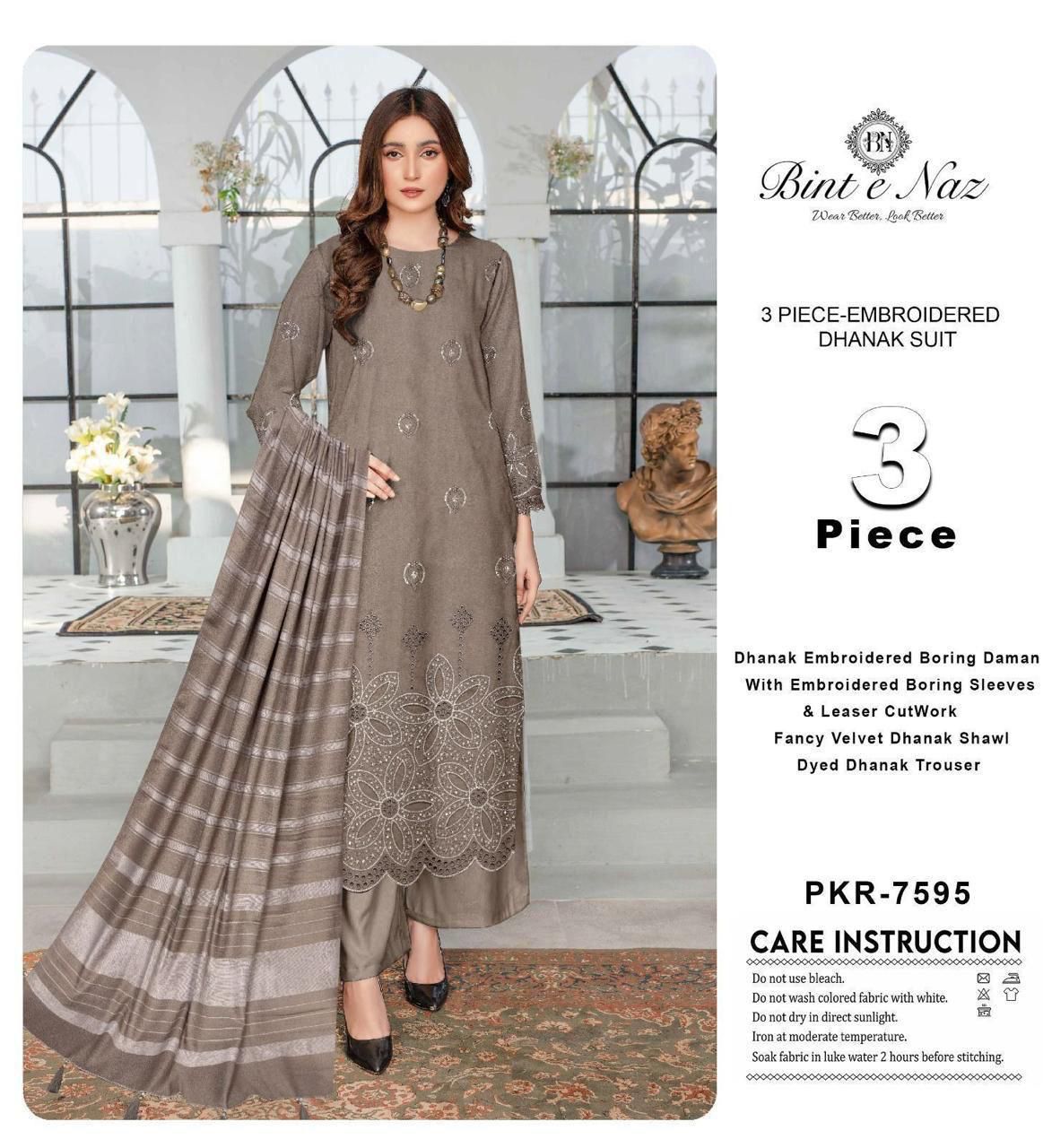 3pc Dhanak Bint e Naaz-ZI010