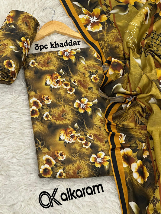 3pc Khaddar Alkaram-ZI045
