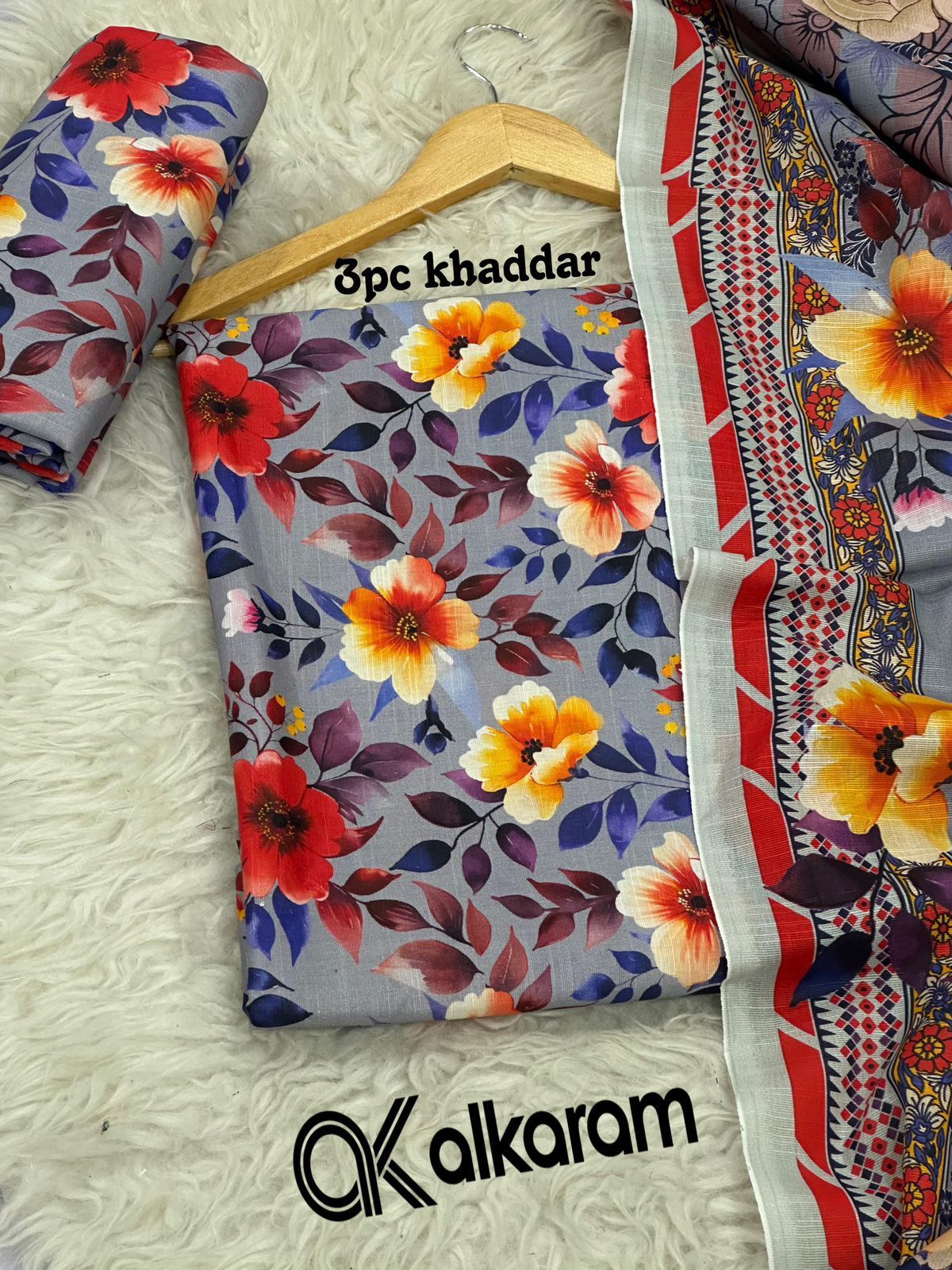 3pc Khaddar Alkaram-ZI051