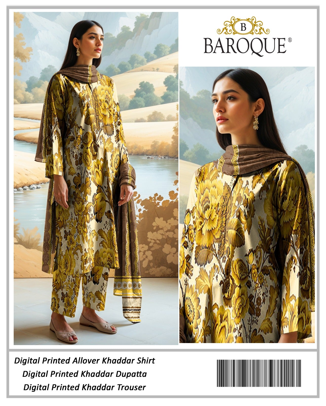 3pc Khaddar Baroque-AS003