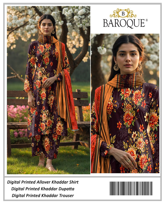 3pc Khaddar Baroque-AS009