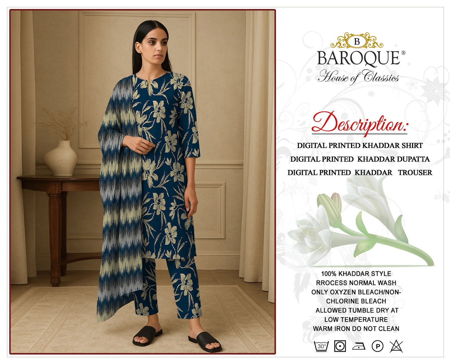 3pc Khaddar Baroque-AS016