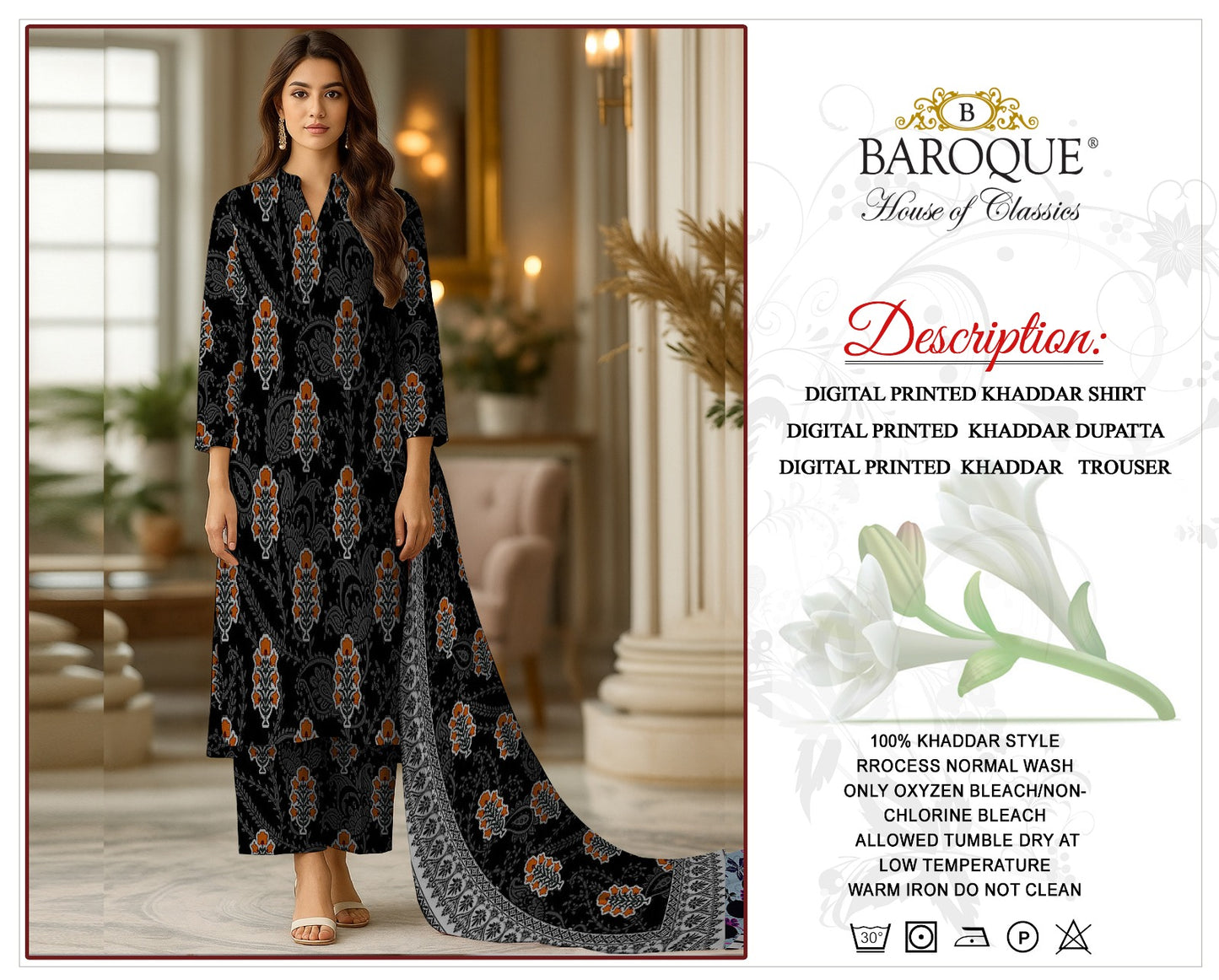 3pc Khaddar Baroque-AS019