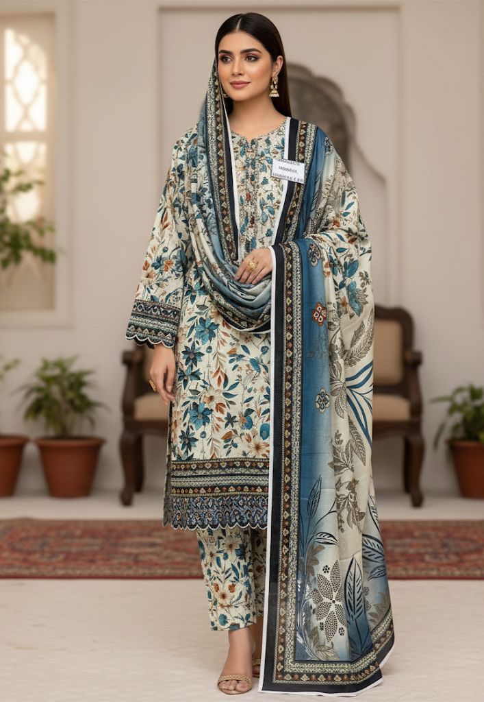 3pc Khaddar Bin Saeed-AH036