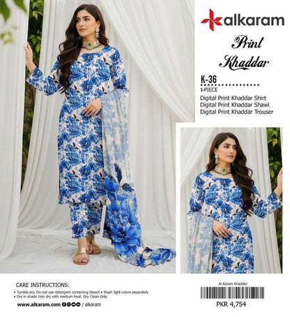 3pc Khaddar Alkaram-ZI001