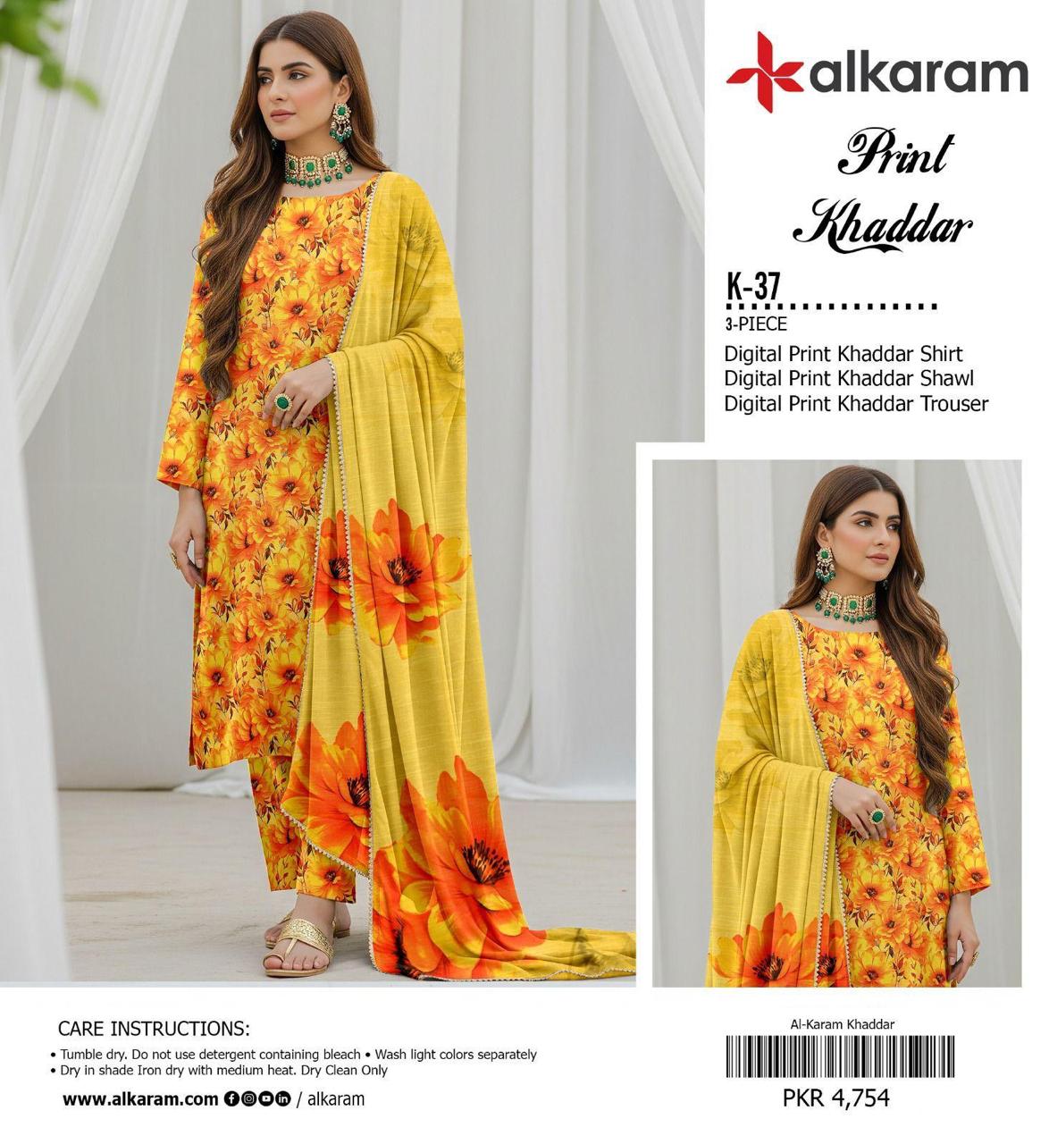 3pc Khaddar Alkaram-ZI003