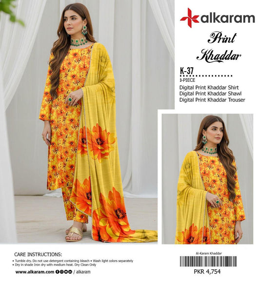 3pc Khaddar Alkaram-ZI003