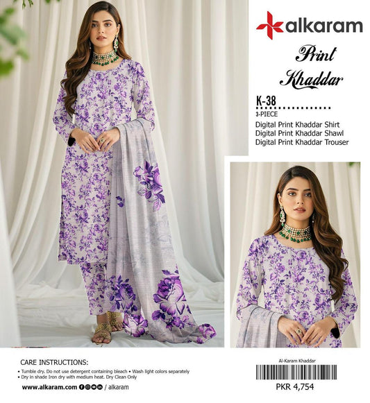 3pc Khaddar Alkaram-ZI004