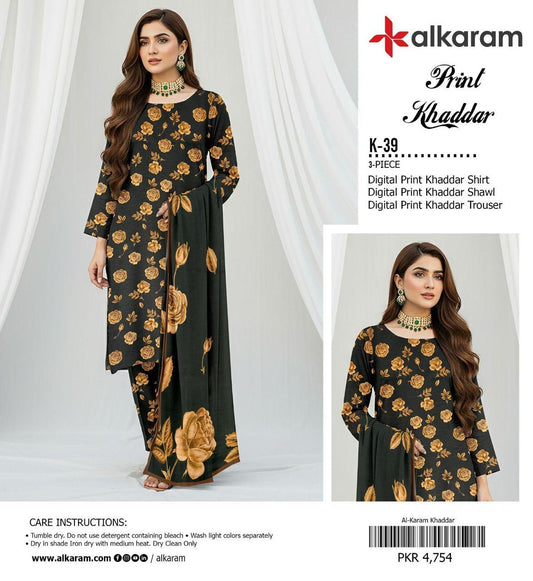 3pc Khaddar Alkaram-ZI007