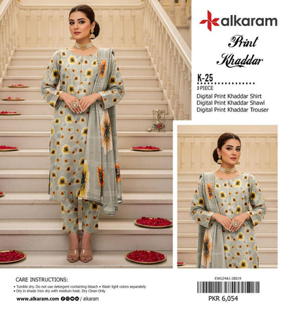 3pc Khaddar Alkaram-ZI009