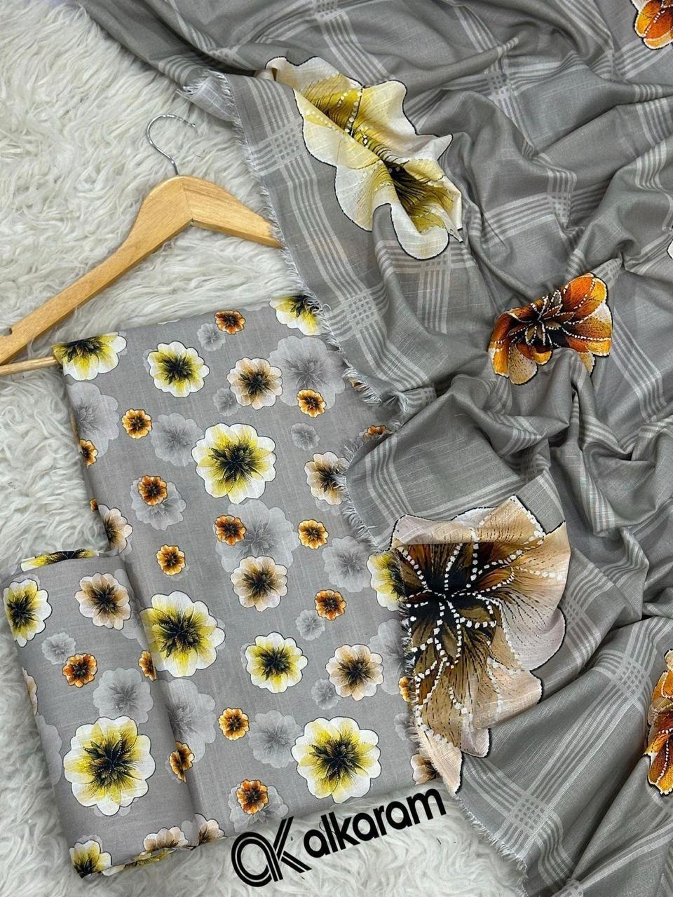 3pc Khaddar Alkaram-ZI009