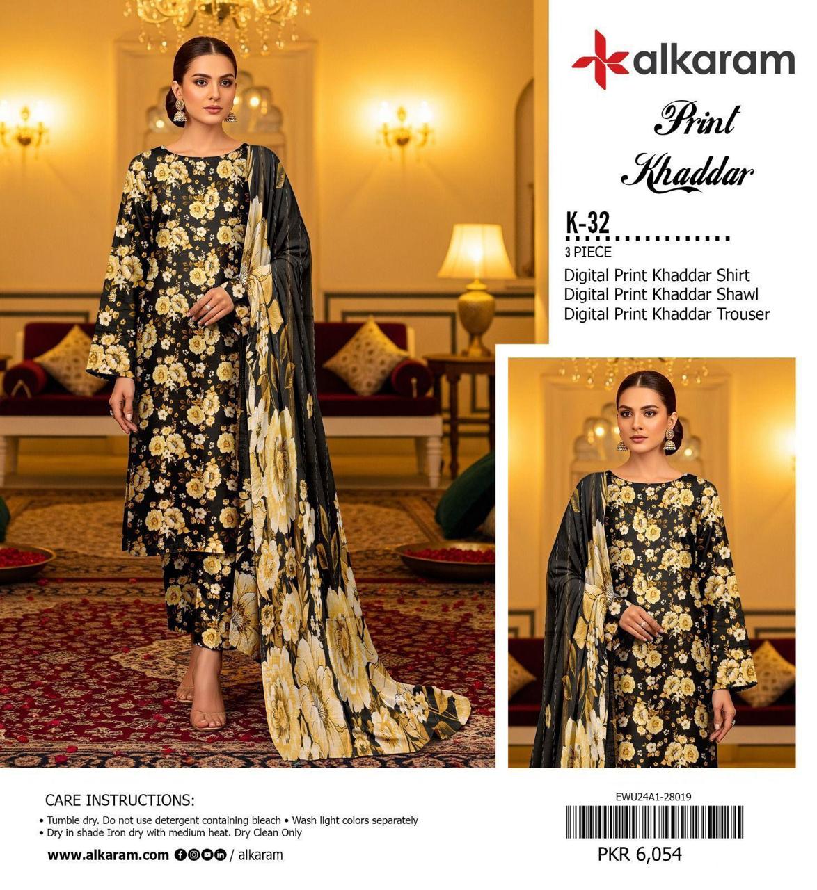 3pc Khaddar Alkaram-ZI010