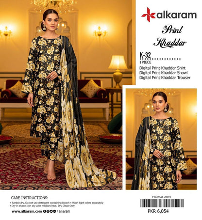 3pc Khaddar Alkaram-ZI010