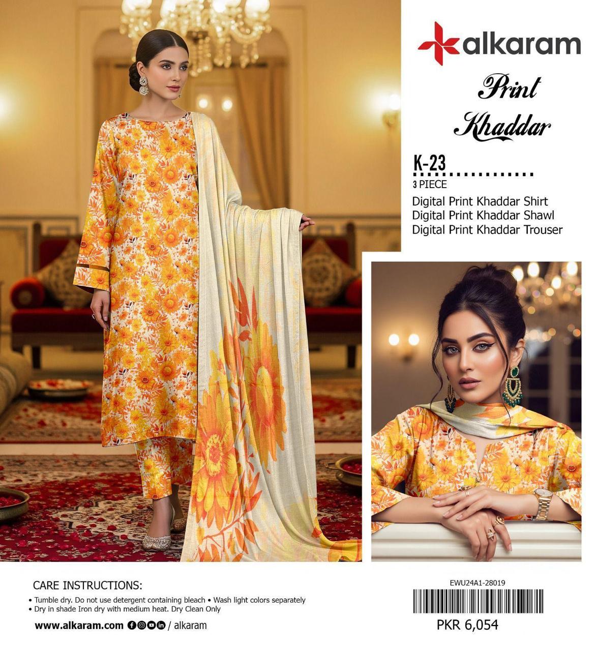 3pc Khaddar Alkaram-ZI011