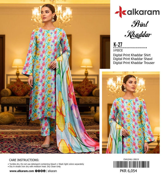 3pc Khaddar Alkaram-ZI012