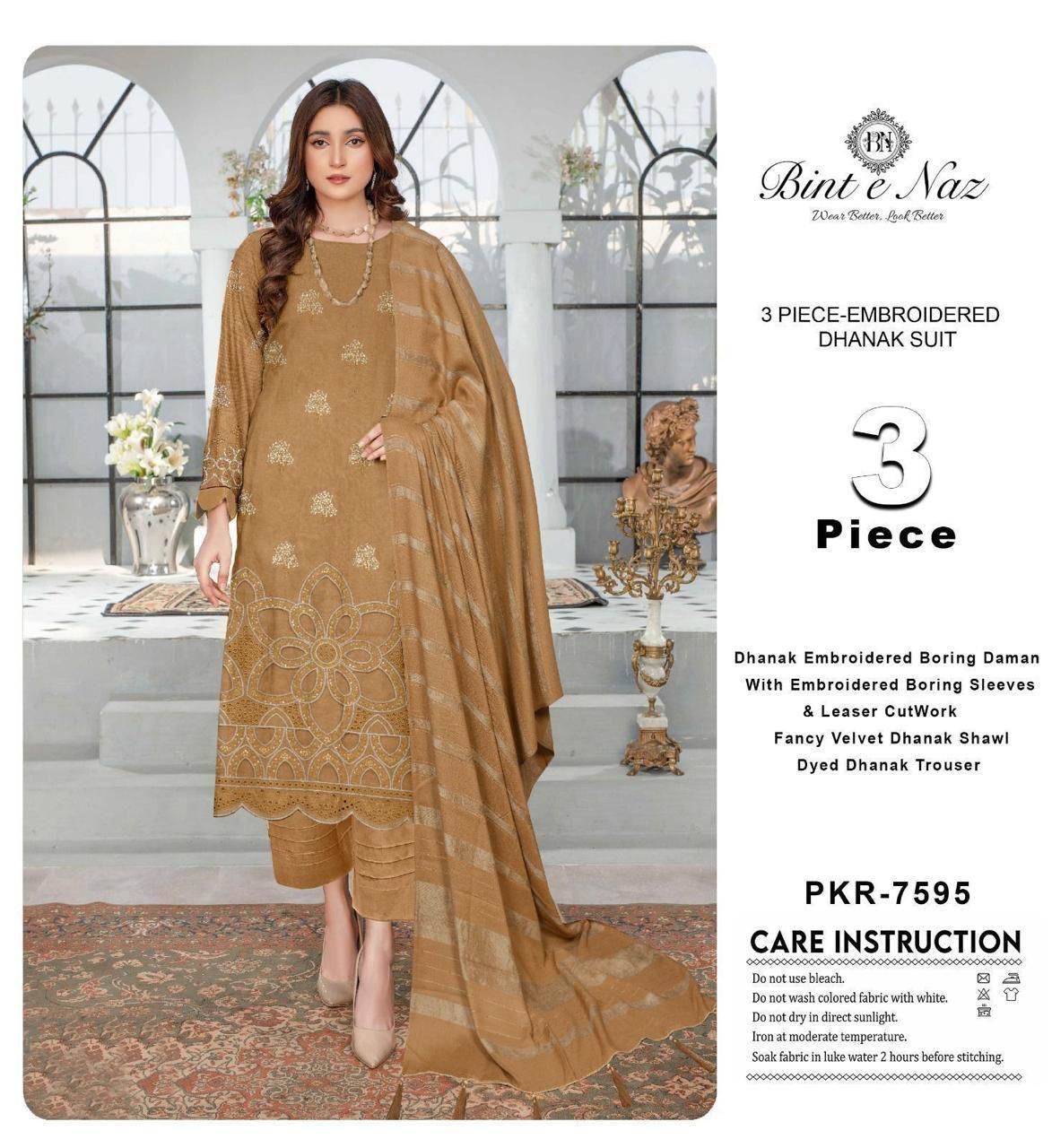 3pc Dhanak Bint e Naaz-ZI009